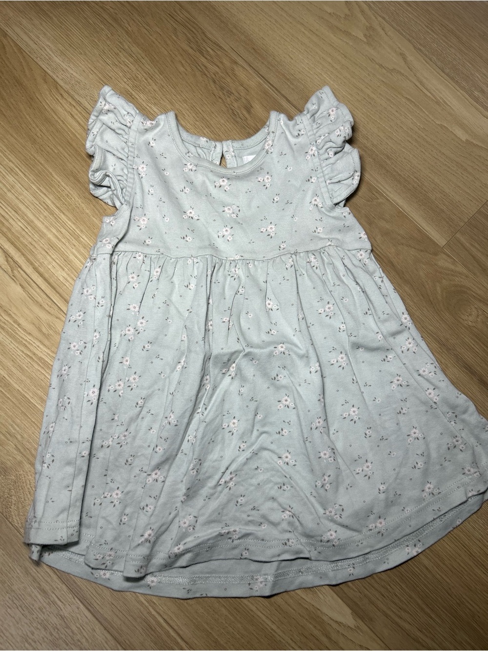 Jamie Kay Pale Blue Floral Ruffle-Sleeve Dress